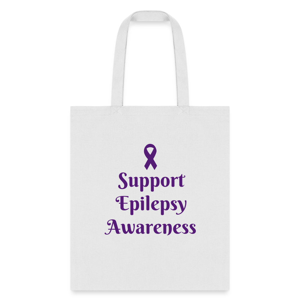 Tote Bag-Seize the day!-Support Epilepsy Awareness - white