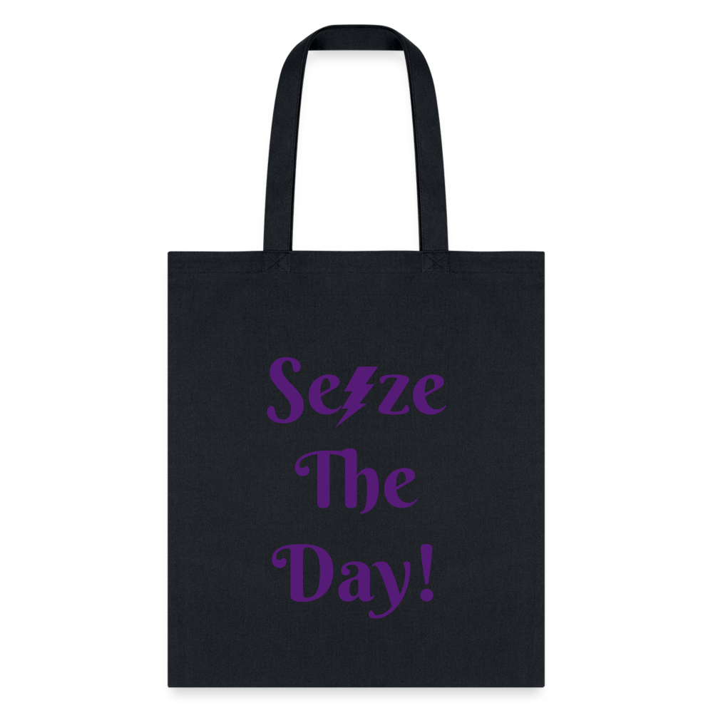 Tote Bag-Seize the day!-Support Epilepsy Awareness - black