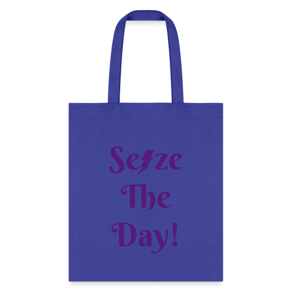 Tote Bag-Seize the day!-Support Epilepsy Awareness - royal blue