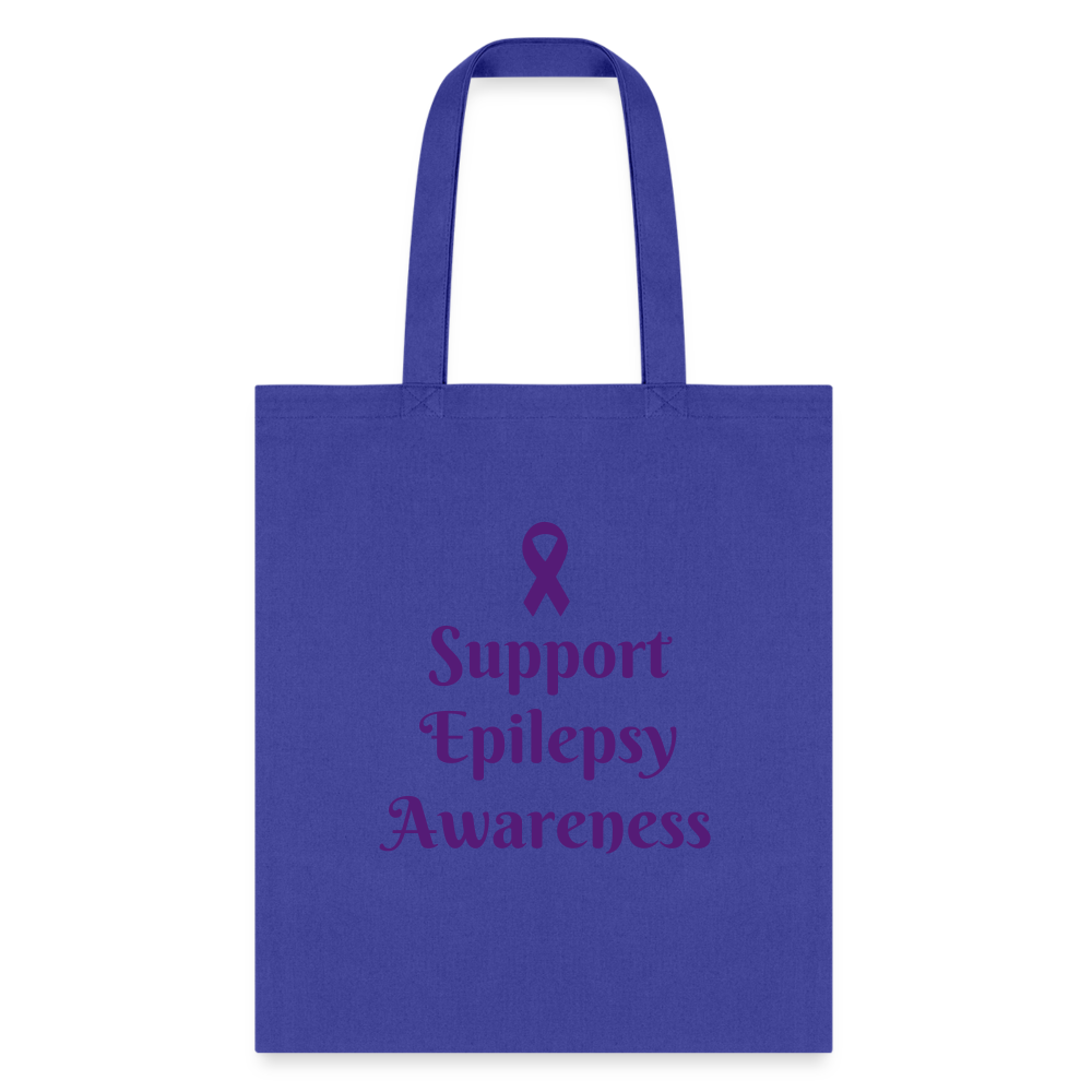 Tote Bag-Seize the day!-Support Epilepsy Awareness - royal blue