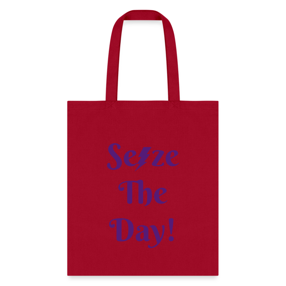 Tote Bag-Seize the day!-Support Epilepsy Awareness - red
