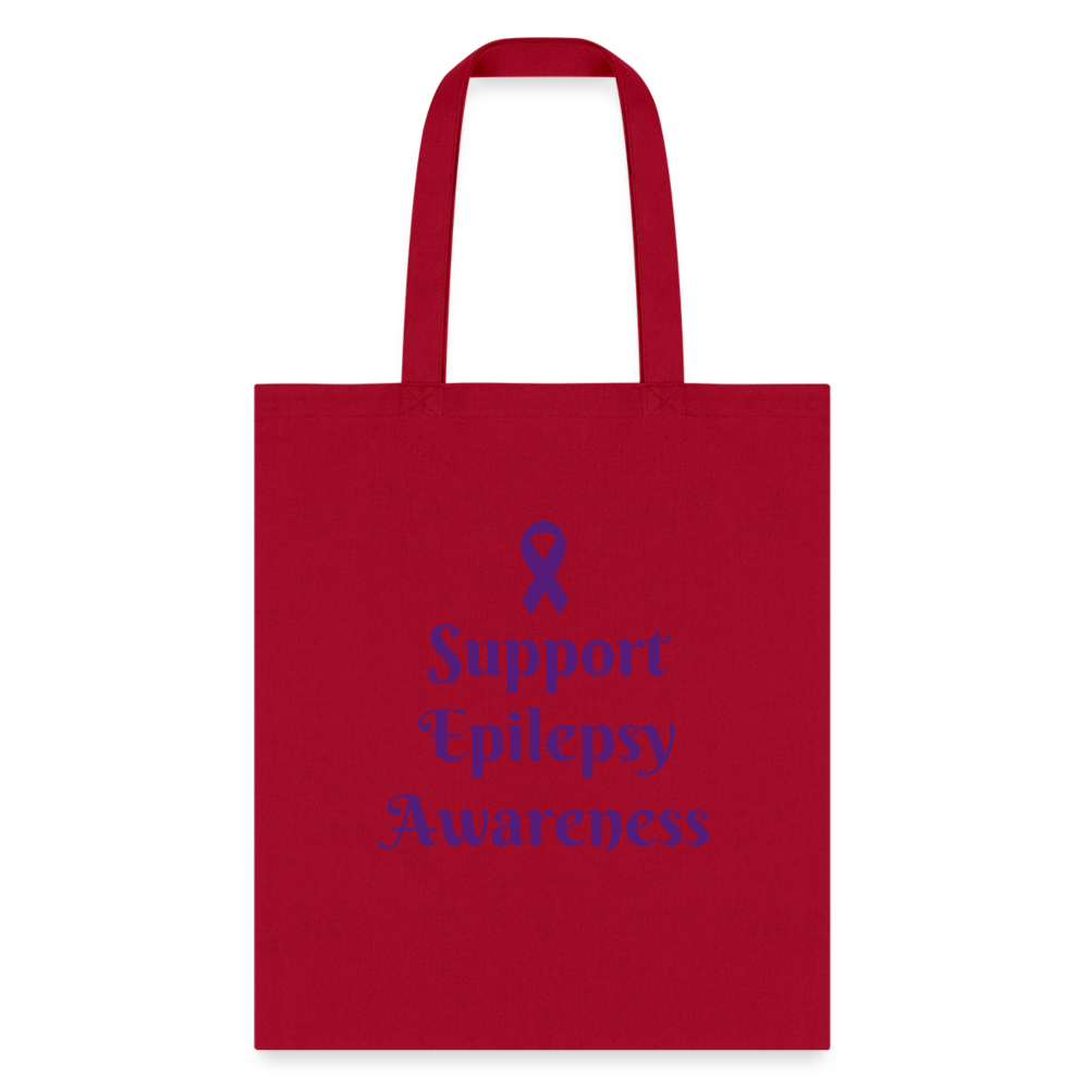 Tote Bag-Seize the day!-Support Epilepsy Awareness - red
