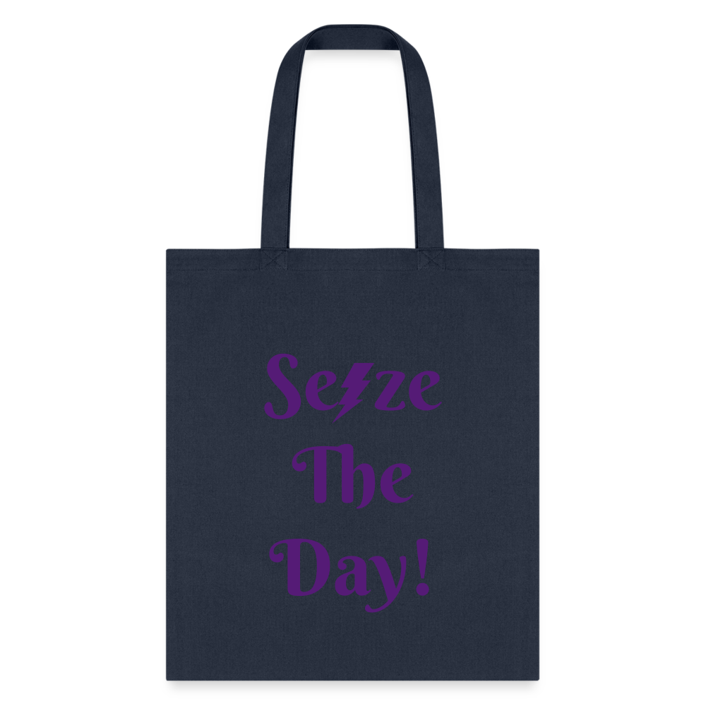 Tote Bag-Seize the day!-Support Epilepsy Awareness - navy
