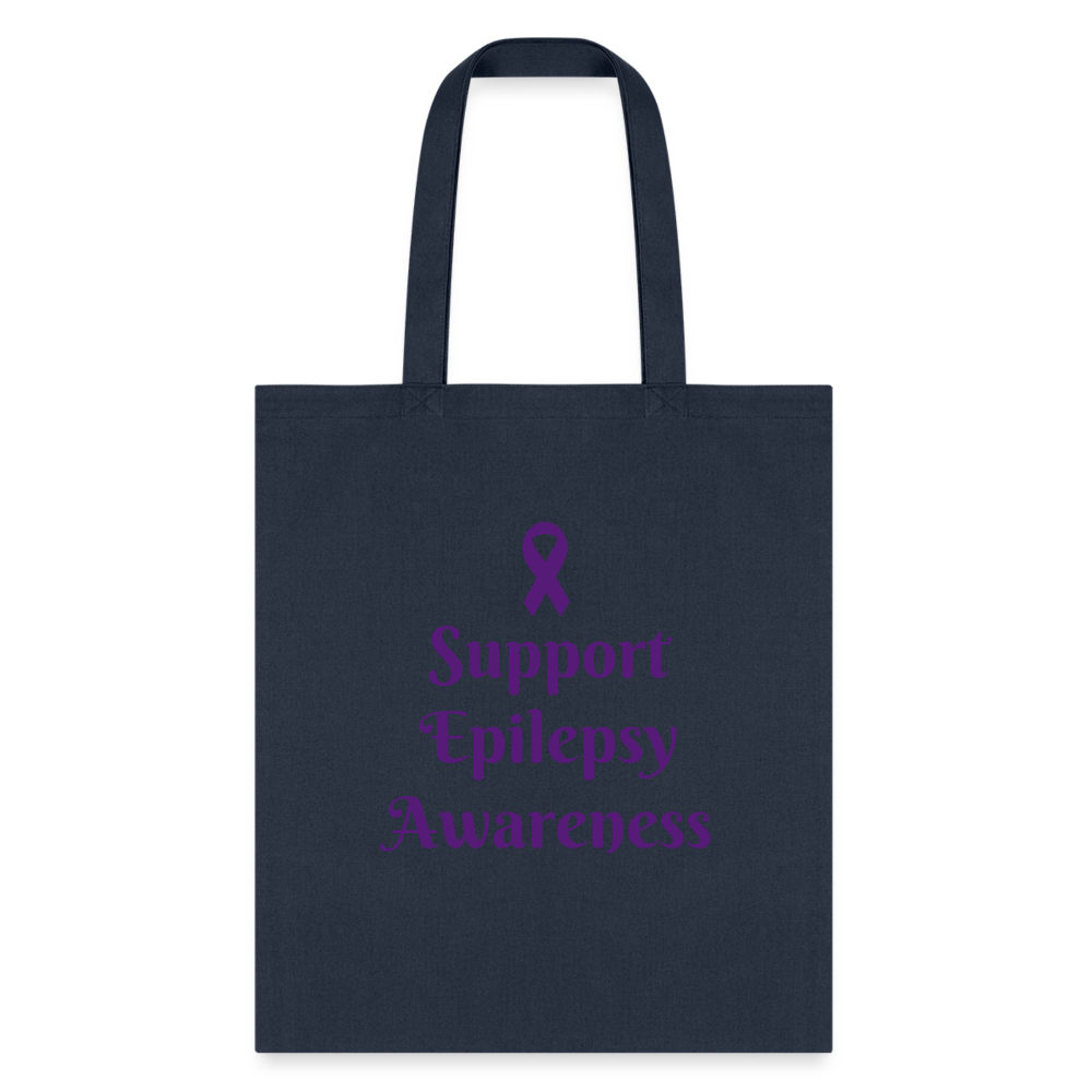 Tote Bag-Seize the day!-Support Epilepsy Awareness - navy