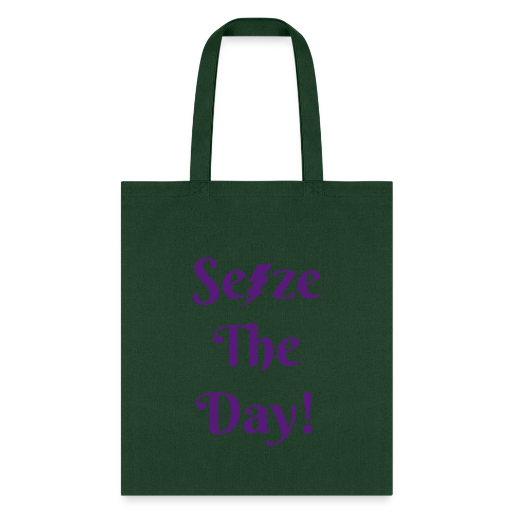 Tote Bag-Seize the day!-Support Epilepsy Awareness - forest green
