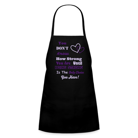 Kids' Apron-Hearts- You don't know how strong you are! - black